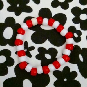 Red and white bracelet